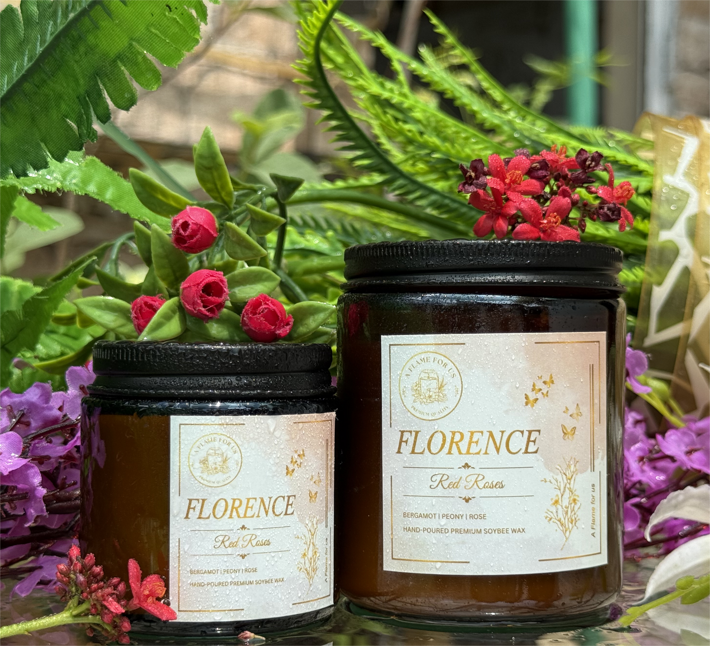 Florence Red Rose Candle