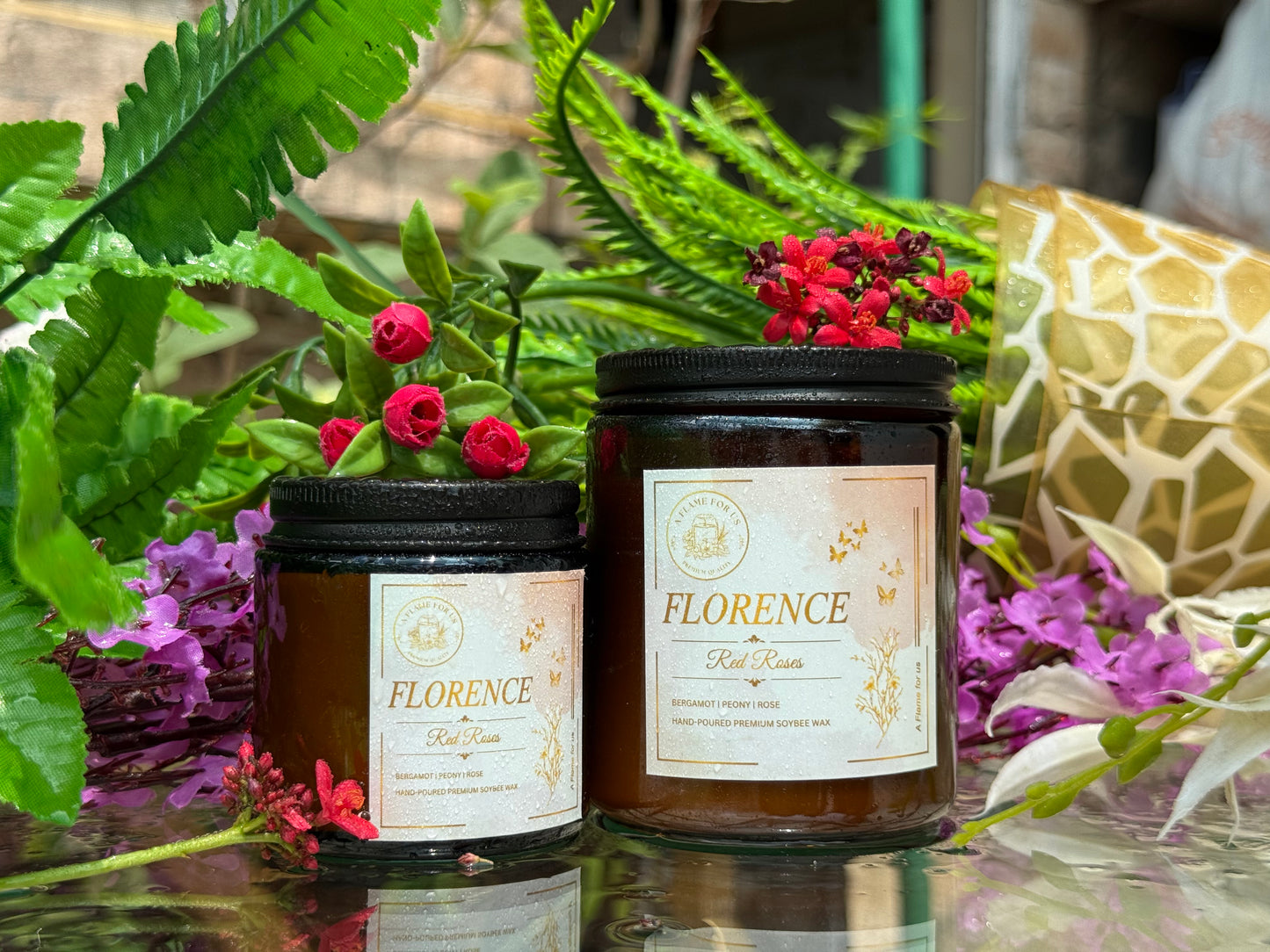 Florence Red Rose Candle