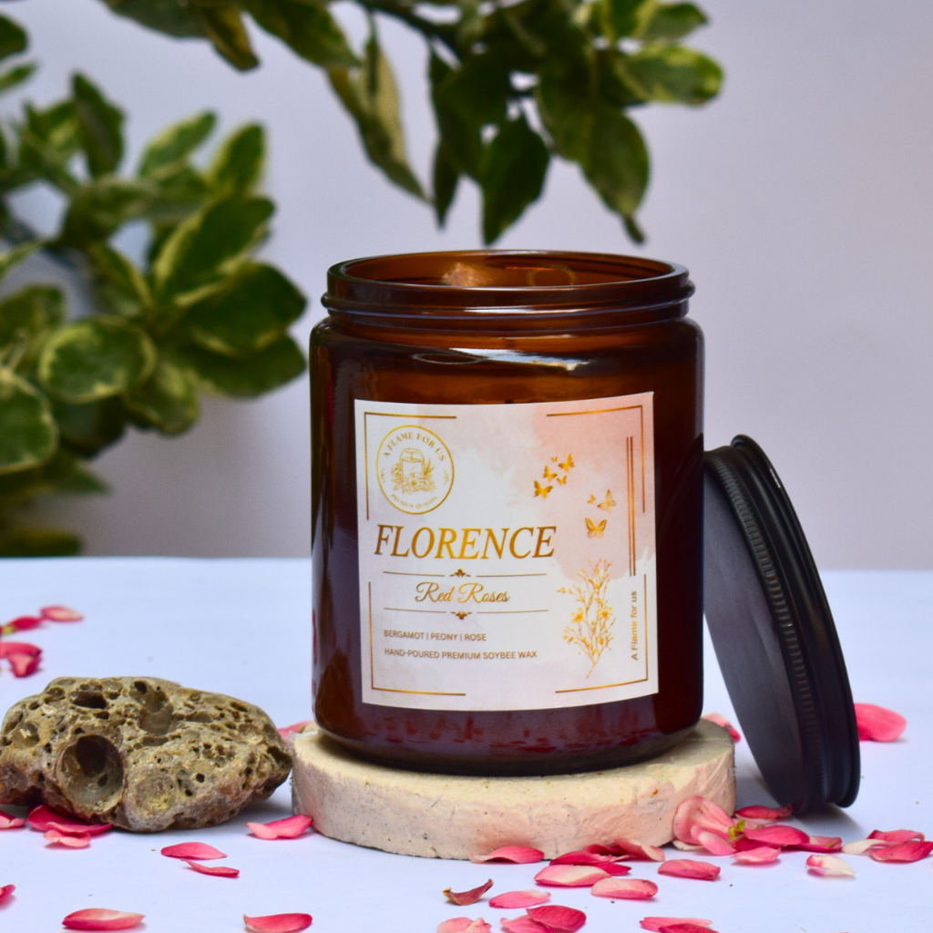 Florence Red Rose Candle