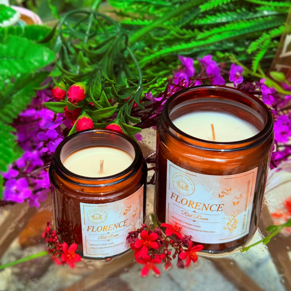 Florence Red Rose Candle